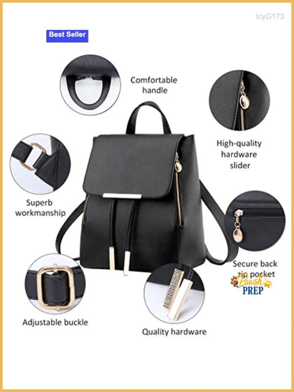 PU Leather Backpack Purse for Women, Anti-Theft Travel Daypack with USB Port